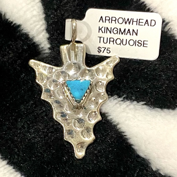 Jewelry - NWT Sterling Silver and Kingman Turquoise Arrow Head Pendant